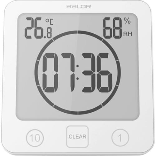 Waterproof LCD Digital Bathroom Clock Shower Touch Control Temperature Humidity Count Down Timer 3 Mounting Methods for Home