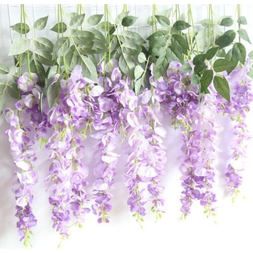 Roof DIY Decoration Flower Artificial Wisteria Flower String Home Wedding Garden Decoration Background Flower Wall Accessories