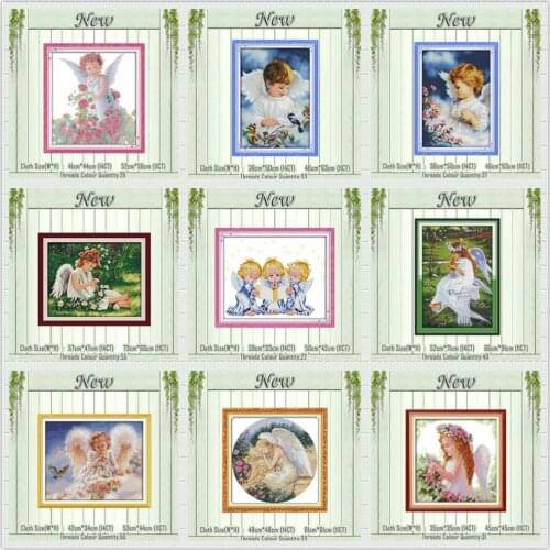 Girl pray little angels diy painting counted printed on the canvas DMC 11CT 14CT kits NKF Cross Stitch embroidery needlework Set