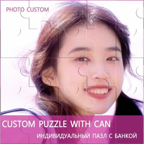Customized Wooden Puzzle Personalized Canned Jigsaw Puzzle Tube Puzzle Picture DIY Toys for Adults Decoration Christmas Gift
