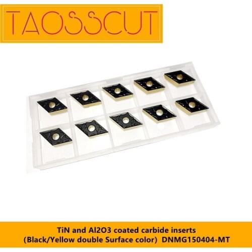 TiN and Al2O3 coated carbide inserts for Steel（Black/Yellow double Surface color）DNMG150404-MT TSP602 10pcs（1box