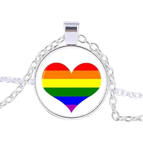 Gay Pride Pocket Watch Necklace Same Sex LGBT Jewelry Gay Lesbian Pride With Rainbow Love Wins Gift Same Sex Marriage Love Gift