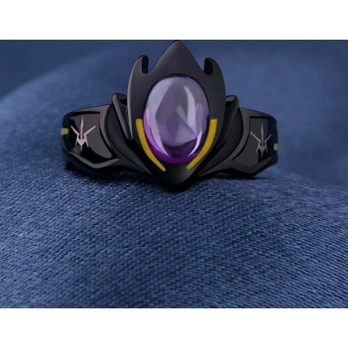 Code Geass Lelouch Zero Helmet Mask Ring S925 Sliver Anime Cosplay Adjustable Jewelry Sterling Sliver Rings