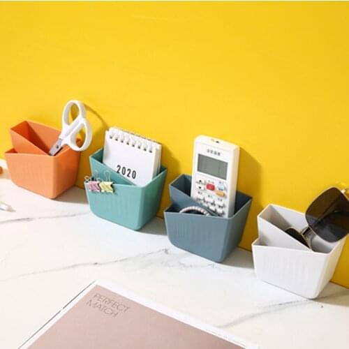 Storage Containers Mobile Phone Storage Box Wall Mounted Non Punch Remote Controller Bathroom Shelf Kitchen New Storage