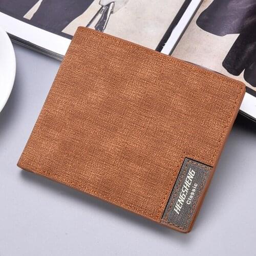 Short Purse male Fashion Casual Canvas Wallet Ultra-thin Soft Noodle Wallet Business Mens Wallet Credit Card Holder Small Purse