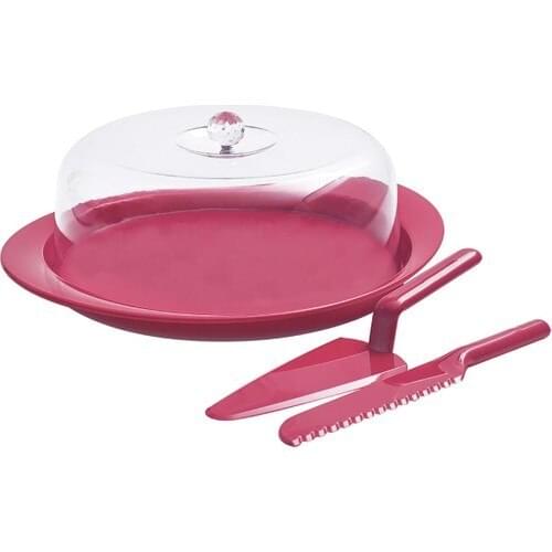EWs Kitchenware Fuchsia Color Cake Serving Platter Set