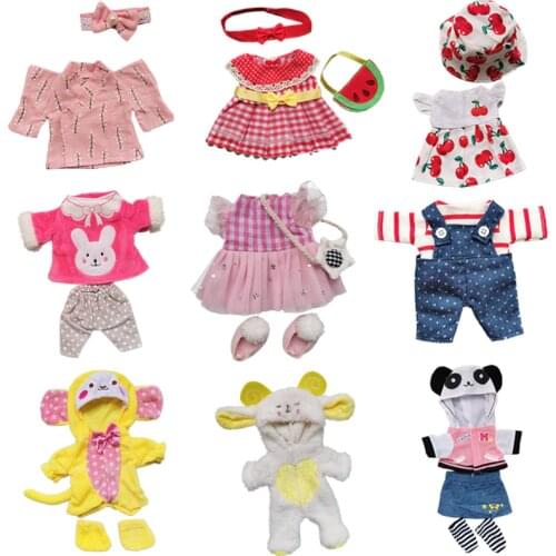 Doll Clothes Fit 25cm Baby Doll Accessories 1/6 BJD Doll New Born Doll Outfits Cute Dress Headwear Suit Girls Gifts