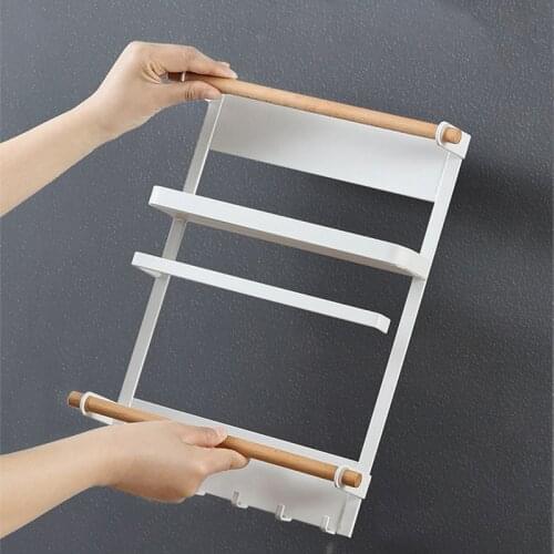 Magnet Fridge Storage Shelves Paper Towel Roll Holder Washing Machine Magnetic Organzier Hanging Rack Home Kitchen Supplies