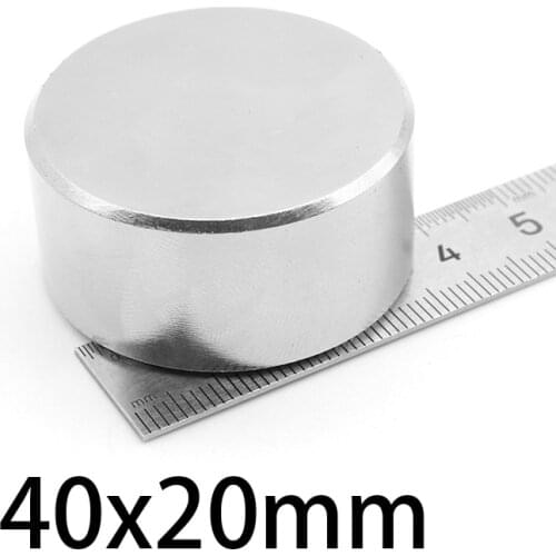 1PC hot magnet 40x20mm N52 Round strong magnets powerful Neodymium magnet 40mmx20mm Magnetic metal 40*20mm