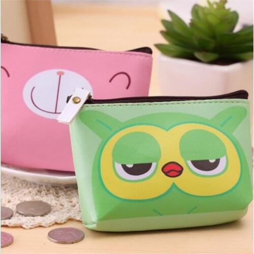 Small Fresh Canvas Coin Purse Animal printing Zipper Pouch Small Wallet Coins Lady Key Card Case multifunctional zipper purses