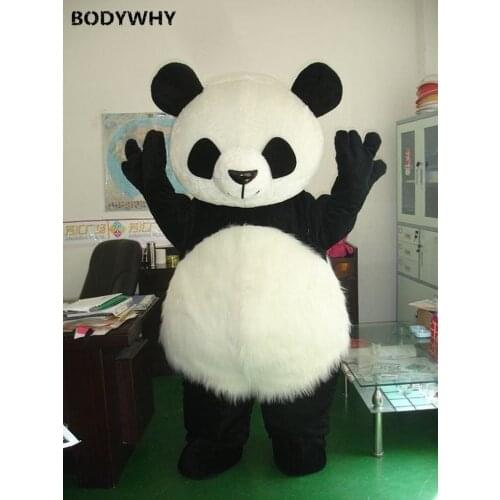 Cute Panda Mascot Costume Belly Hairy Panda Cosplay Adult Costume Christmas Parade Bear Suit Birthday Gift