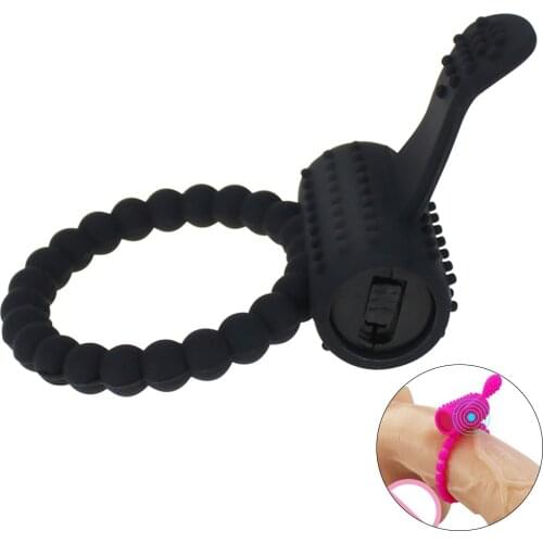 Male sex toys Silicon Vibrating Penis Rings Male Time Delay Ejaculation Adult Sex Toys for Men Erotic Products Prostate Massage