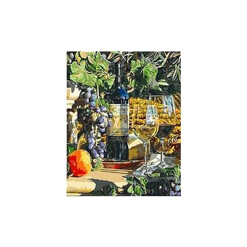 MaHuaf-X1225 wine and fruit still life painting by numbers hand painted coloring by numbers on canvas Wall Pictures Living Room
