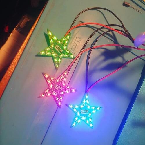 DIY Kit Five-Pointed Star Breathing Light Red/ Green/ Blue Gradient LED Light Suite Electronics Parts Soldering Practice Gifts