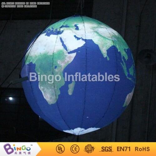 Free Shipping 1.2 Meters Giant LED inflatable earth balloon globe hot sale Oxford cloth blow up Earth models toys