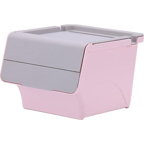 Stackable Flip Cover Cosmetics Desktop Storage Box Multifunction Trash Can Sundries Organizers Bedroom Dustproof Makeup Home