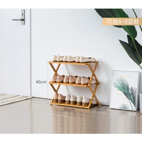 Cheap Wholesale Modern Custom Portable Foldable 3 Tiers 6 Pair Bamboo Wooden Shoe Rack for Home Flower Pots & Planter