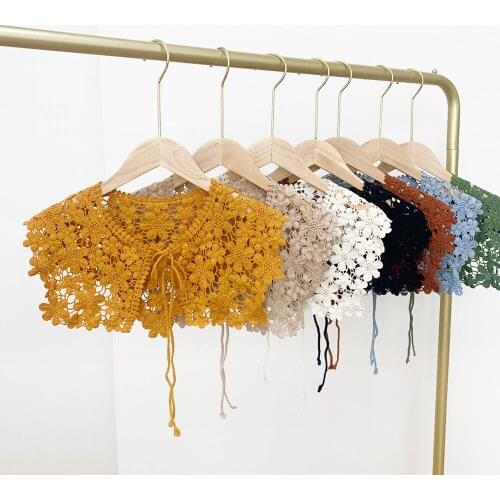 2021 New Designer Black Triangle Lace Scarf Crochet Cape Shawl Women Fashion Neck Scarf Bandana for Ladies Shawls and Wraps