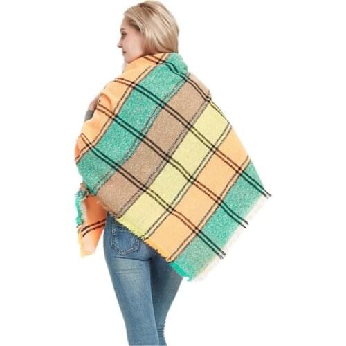 135*135CM WomenCashmere Pashmina Scarves Autumn Winter New Thick Oversized Shawl Square Scarf Fashion Female Brand Bufanda