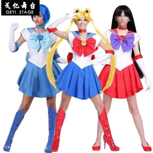 New anime beautiful soldier sailor moon mars Japanese anime cosplay girl costume Halloween party dress complete fantasy outfit