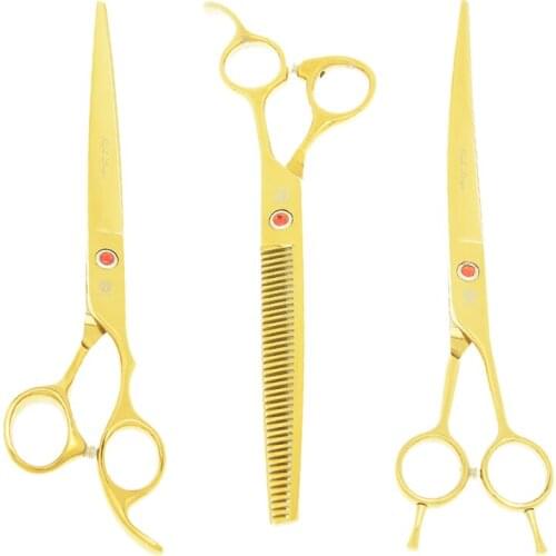 Purple Dragon 8 inch Pet Grooming Shears Japan 440c Animals Cutting Scissors Dog Curved Hair Clippers Thinning Tijeras B0050B