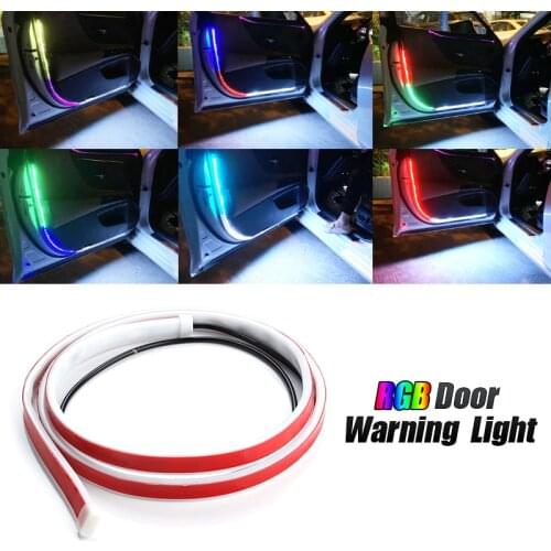 OKEEN Universal Car Door Opening Warning LED Lights RGB Welcome Decor Lamp Strips Anti Rear-end Collision Safety Auto Accessorie