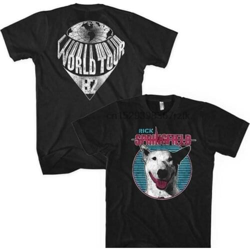 Authentic RICK SPRINGFIELD Dog Circle World Tour 82 Slim-Fit T-Shirt S NEW