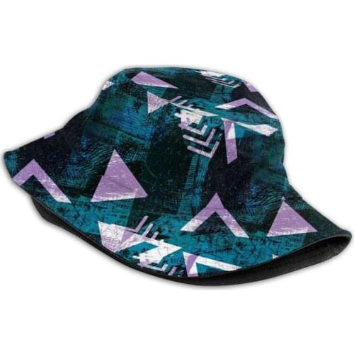 Abstract 80’S Pattern Print Bucket Hats Sun Cap Abstract 80 Pattern