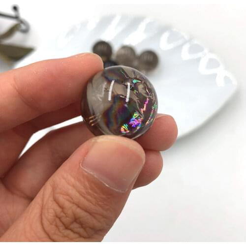 1pc Natural Small Smoky Quartz Rainbow Sphere Crystal Ball Healing Stone Reiki Polished Home Room Decoration Gift Fengshui 2-3cm