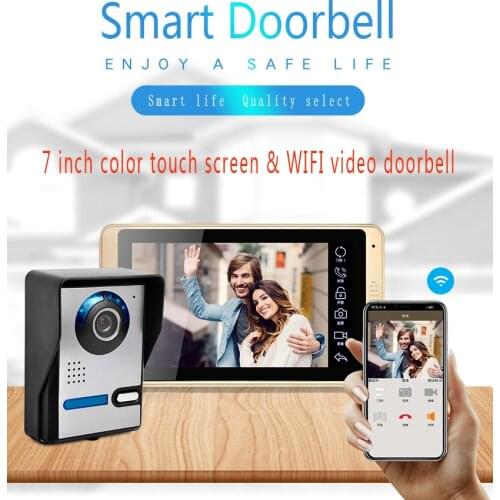Wired Video Doorbell Monitor with WIFI Video doorphone Intercom infrared Night Vision Camera