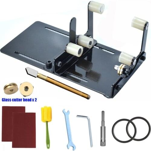 Glass Bottle Cutter for DIY Glass Cutting Machine Metal Pad Bottle Holder Square and Round Wine Beer Glass Sculptures Cutter