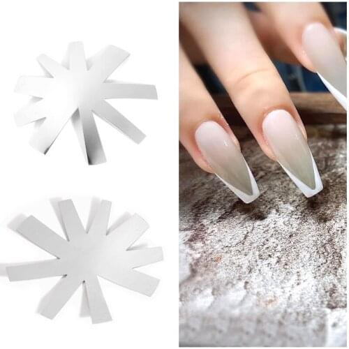 1pcs French Smile Cut 9 Sizes Stainless Steel V-shape Tips almond U shape Tips Manicure Edge Trimmer Nail Cutter Tool 2021 new