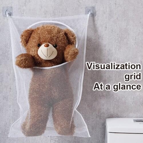 1pcs Multifunctional Laundry Storage Bag Dirty Clothes Basket Wall Hanging Toys Net Bag Bathroom Clothes Laundry Organization