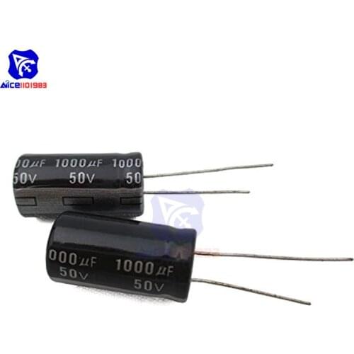 10PCS/Lot Redial Lead Aluminum Electrolytic Capacitor 50V 1000uF Capacitance 13*21mm Low ESR Electrolytic Capacitor