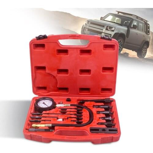 16x Diesel Engine Compression Tester Tool Glow Plug Adapter Kit Set Automotive