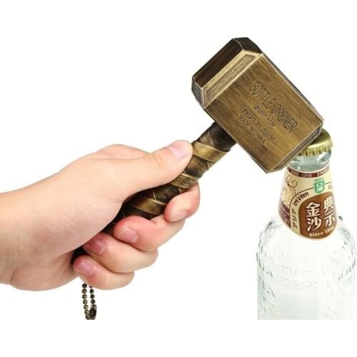 2021 Creative Beer Bottle Openers Multifunction Hammer Of Thor Shaped Beer Corkscrew Long Handle Beer Bottle Opener
