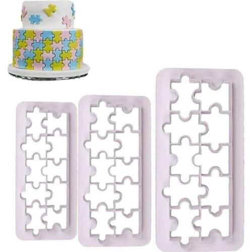 3Pcs Cake Mold Kitchen Gadgets Food Grade Biscuit Die-cutting Plastic Cake Decor Tools Portable Baking Accessories