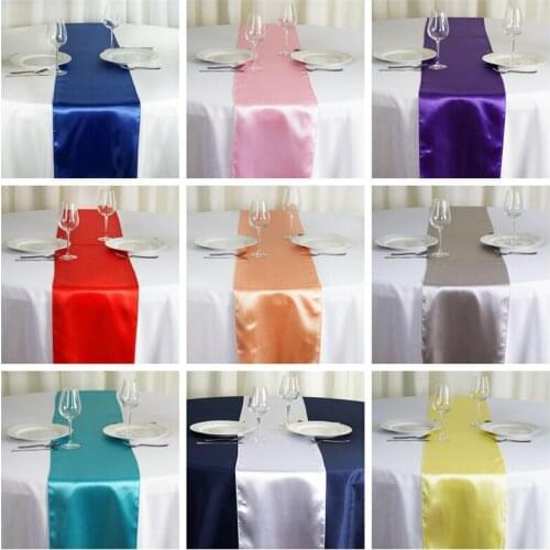 30 Colors Satin Table Runner Banquet Tablecloth Table Runners For Wedding Event Party Decoration