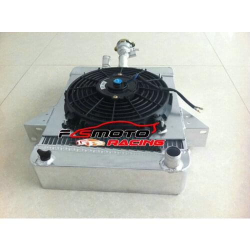 Aluminum Radiator + Shroud + Fan For Triumph GT6 1966-1973 Coupe MK I II III MK1/2/3 2.0L1996 cc I6 KE2L,KE1L Manual GT6