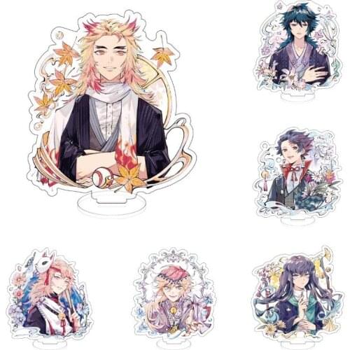 2021 Hot Anime Demon Slayer Kimetsu No Yaiba Hashira Giyuu Muichirou Shinob Acrylic Rengoku Stand Action Figures Model Gift