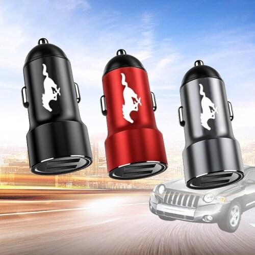3.4A Dual USB Quick Charge Car Charger Mobile Phone Fast Charging Adapter For Ford Mustang GT SHELBY Auto Accessories