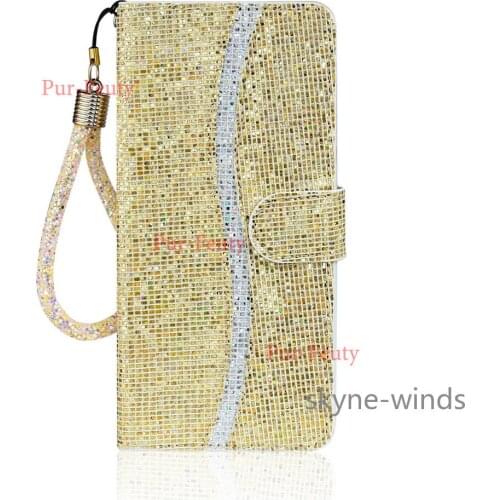 For Samsung Galaxy A03S sequin glitter leather case flip wallet clip stand phone holder cover for SM A 03s coque fundas casing