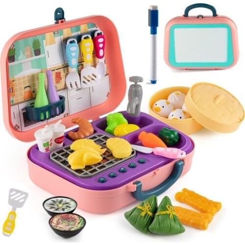 Children Pretend To Play House Role Playing Play House Toys Portable Plastic Suitcase Tools Baby Cooking Kitchen Educational Toy