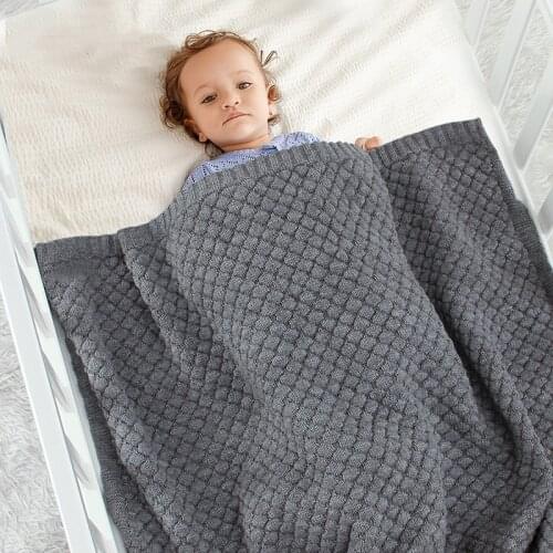 Baby Blankets 100%Cotton Knitted Newborn Infant Bebes Swaddle Wrap Envelope for Stroller Bedding Toddler Kid Sleep Sack 100*80cm