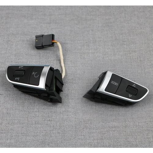 For Audi A6 C6 A4 B8 Q5 A3 A5 A8 Q7 Pair Chrome 4-spoke Multifunctional Steering Wheel Button Switch 4E0951527AH 4E0951527AJ