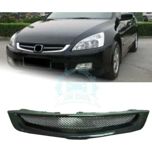 For Honda Accord 7th 2003 2004 2005 2006 2007 Front Grille Honeycomb Carbon Fiber Grille 1pcs