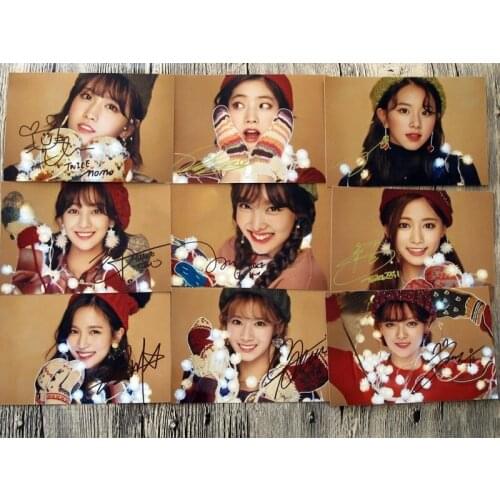Signed TWICE autographed photo MERRY & HAPPY 6 inches 9 photos set free shipping 122017B