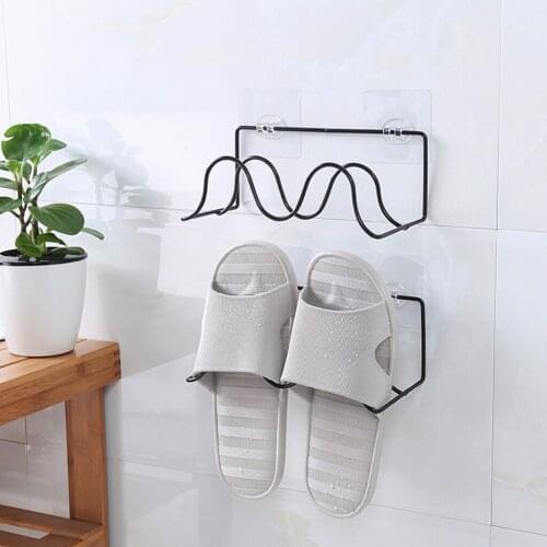 Double-Layer Shoes Rack Wall Mount Slippers Hanging Shoe Racks Storage Organizer Shelf Holder Organizer Rack Black/White