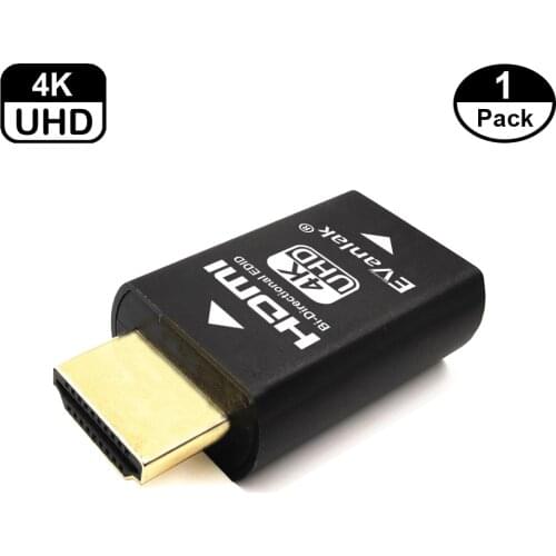 EVanlak Hdmi Edid Emulator Passthrough 3rd Generrtion Premium Aluminum Eliminated Emulator Adapter Applicable with ps5 game outp