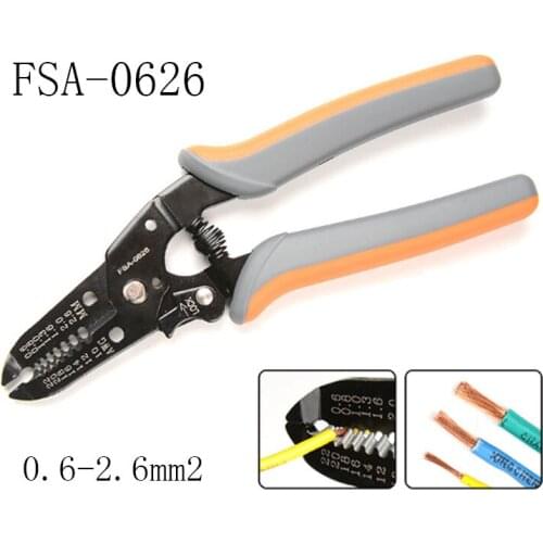 FSA-0626 multifunctional wire stripping plier with cable cutter Φ0.6-2.6mm (20-10AMG) wire Stripping Tools shear function